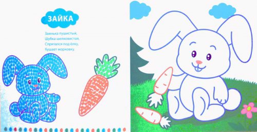 раскраска зайчик. рисуем зайчика пальчиками. рисование угощайся зайка. зайчик раскраска для детей. рисование угощайся зайка.